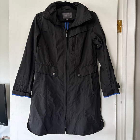 Cole Haan Jackets & Blazers - Cole Haan Coat Womens Small Water Resistant Black Removable Hood Raincoat Jacket